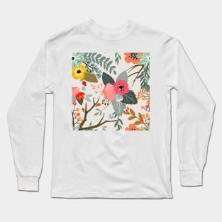 Blooming peony flower pattern Long Sleeve T-Shirt